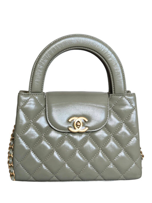 Chanel Kelly Mini Green Lambskin AGHW