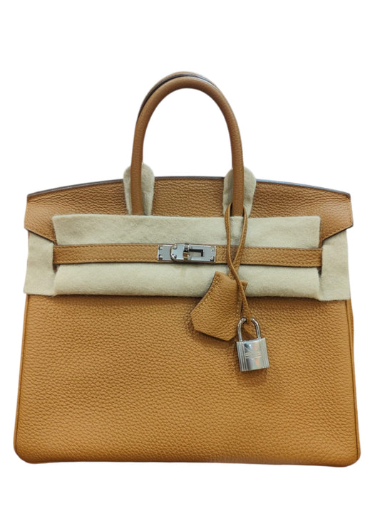 Hermes Birkin Retourne 25 Caramel Lime Togo PHW