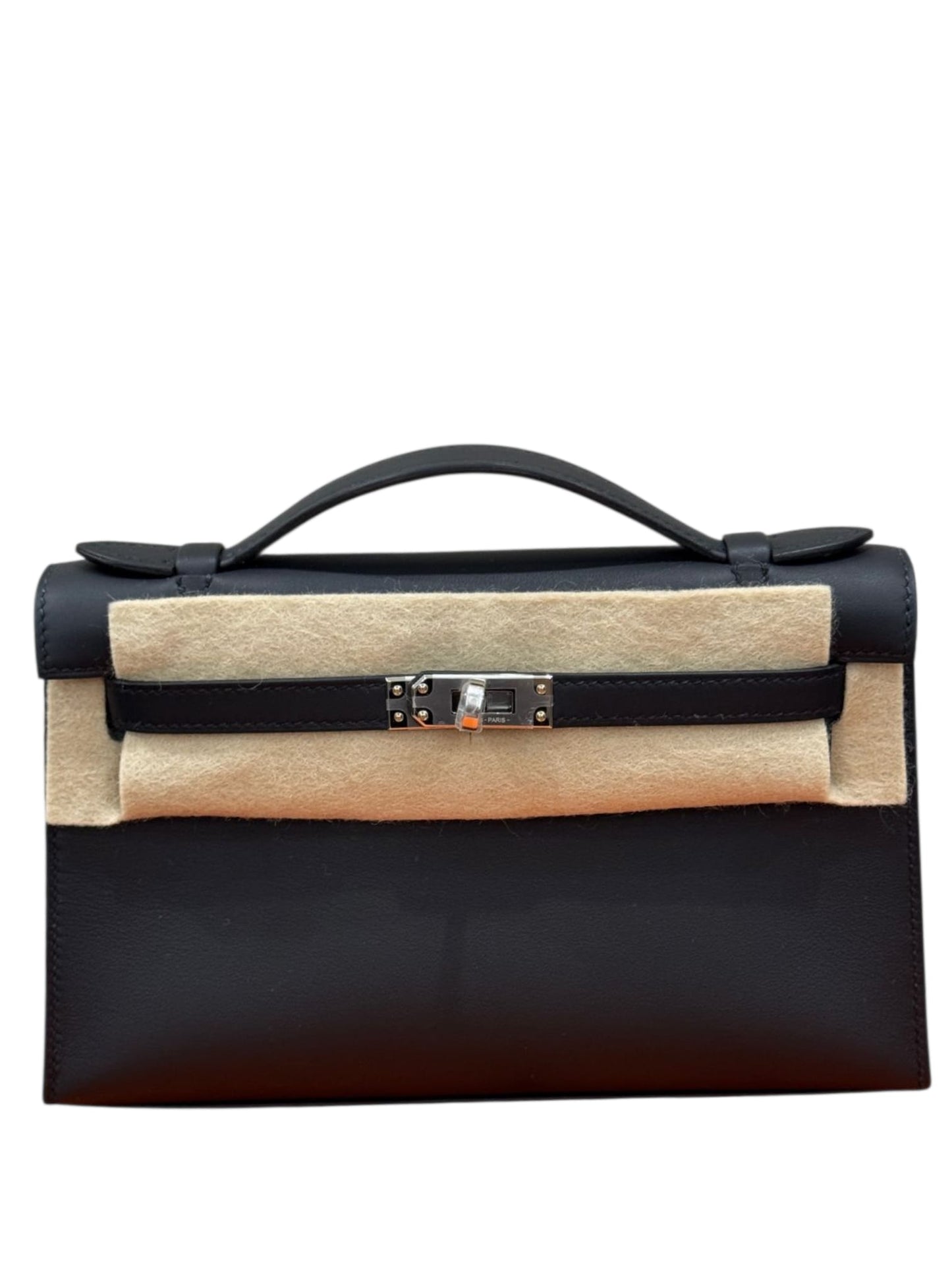 Hermes Kelly Pochette Noir Swift PHW