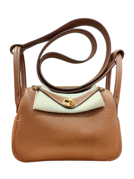 Hermes Lindy Mini II Gold Clemence GHW