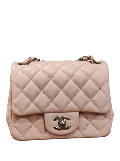 Chanel Mini Square Light Pink Lambskin LGHW