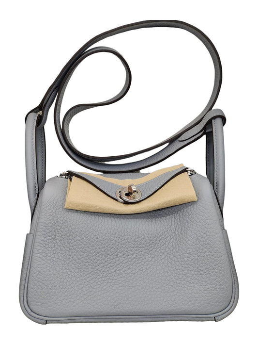 Hermes Lindy Mini II Gris Pantin Clemence GHW