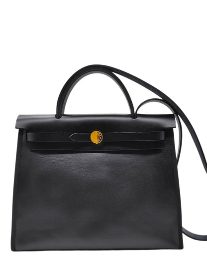 Hermes Herbag Erbag Zip 31 Noir Canvas GHW