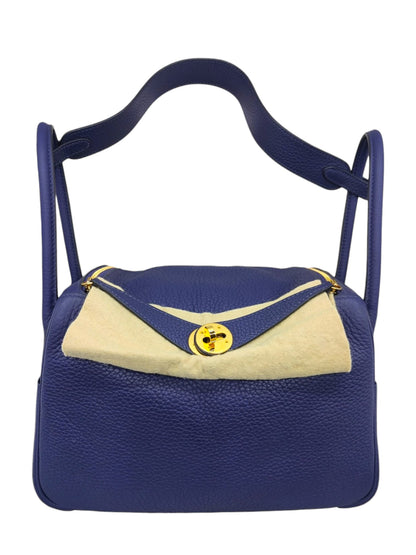 Hermes Lindy 26 Blue Encre Clemence GHW