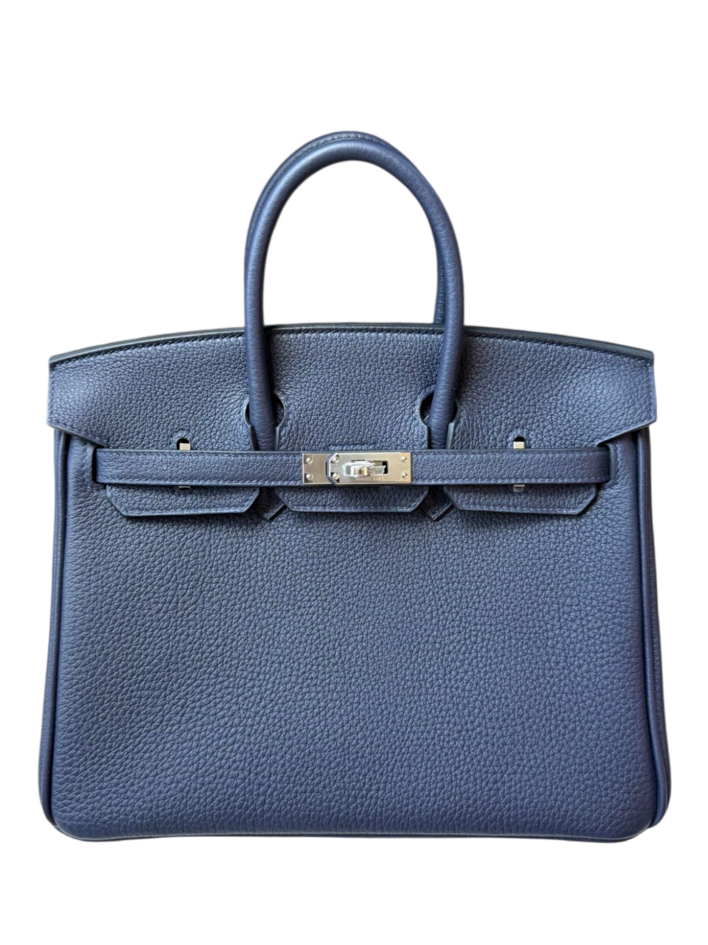 Hermes Birkin Retourne 25 Blue Nuit Togo PHW
