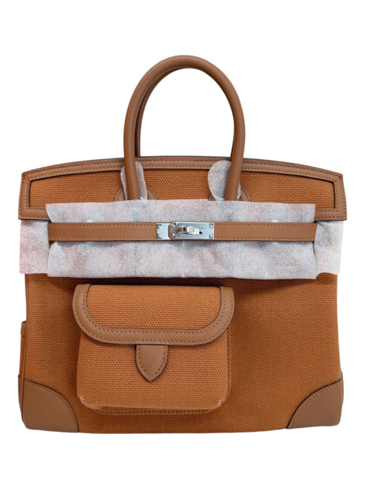 Hermes Birkin Retourne 25 Cargo Gold Swift & Canvas PHW
