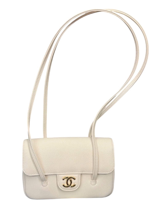 Chanel Preppy Coco Mini White Caviar AGHW