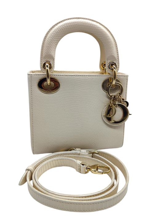 Lady Dior Mini Lizard White LGHW