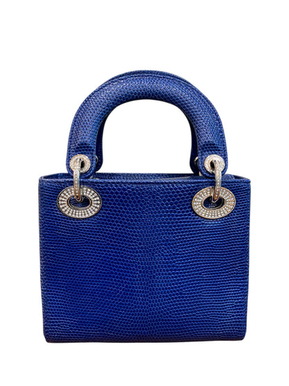 Lady Dior Mini Lizard Blue LGHW