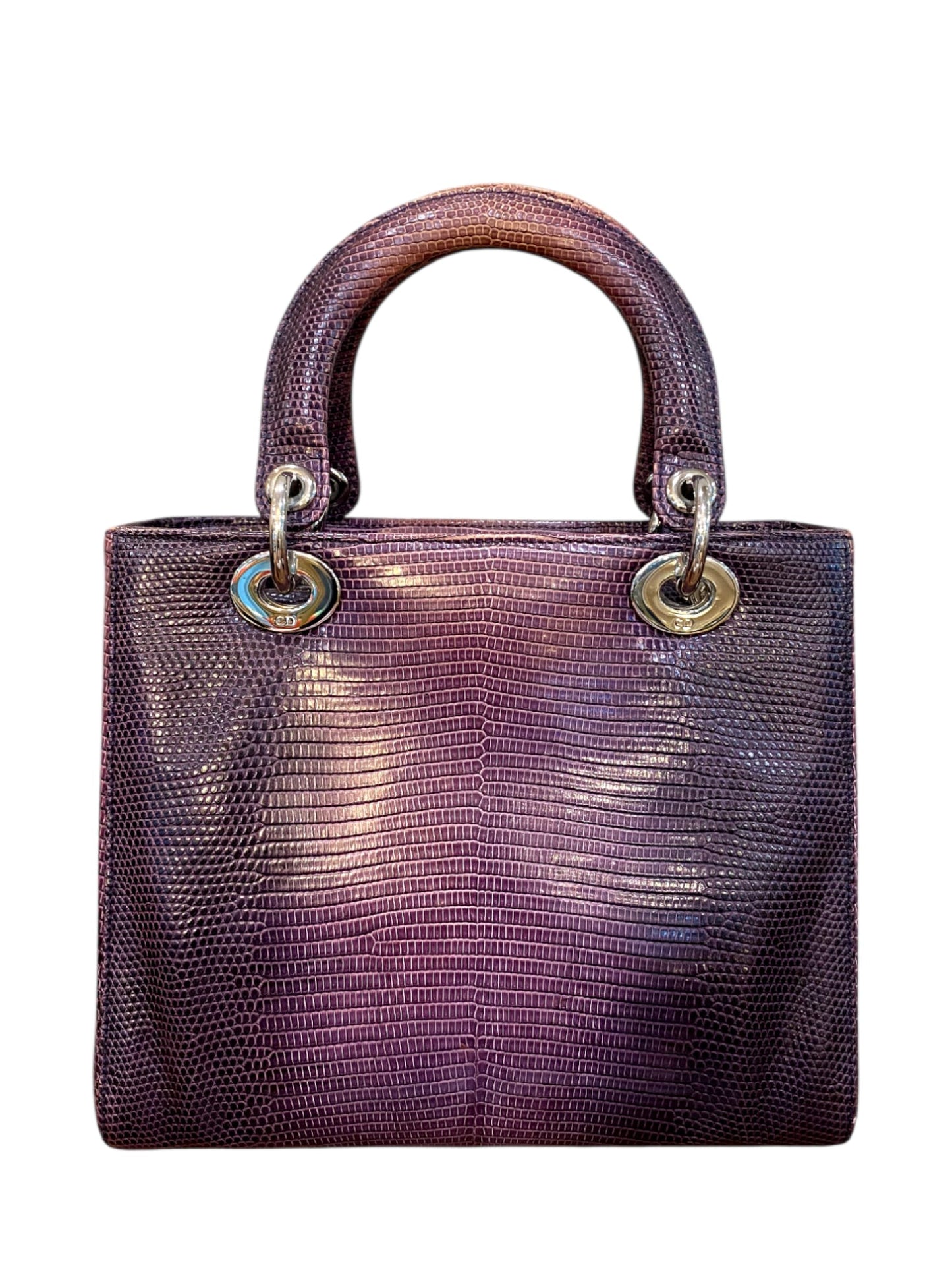 Lady Dior Medium Purple Lizard SHW