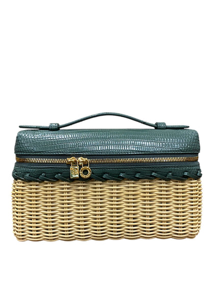 Loro Piana Extra Pocket L19 Wicker In Green Lagoon Lizard GHW
