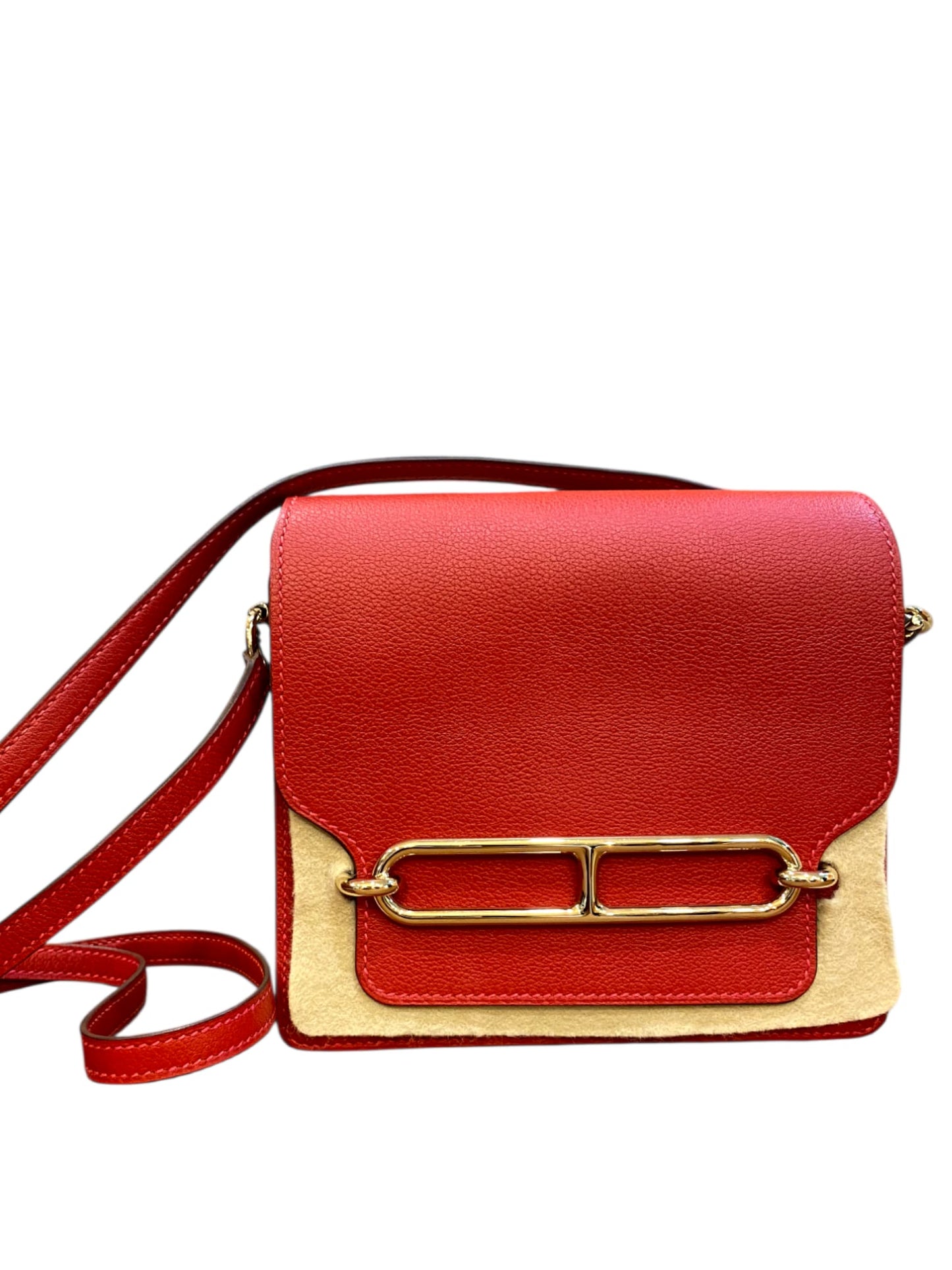 Hermes Roulis Mini Rouge Casaque Evercolor GHW