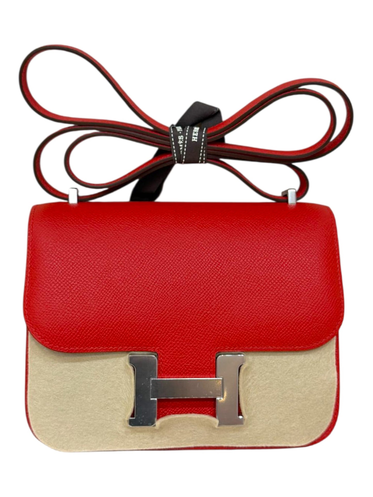 Hermes Constance 18  Rouge Radieux Epsom PHW