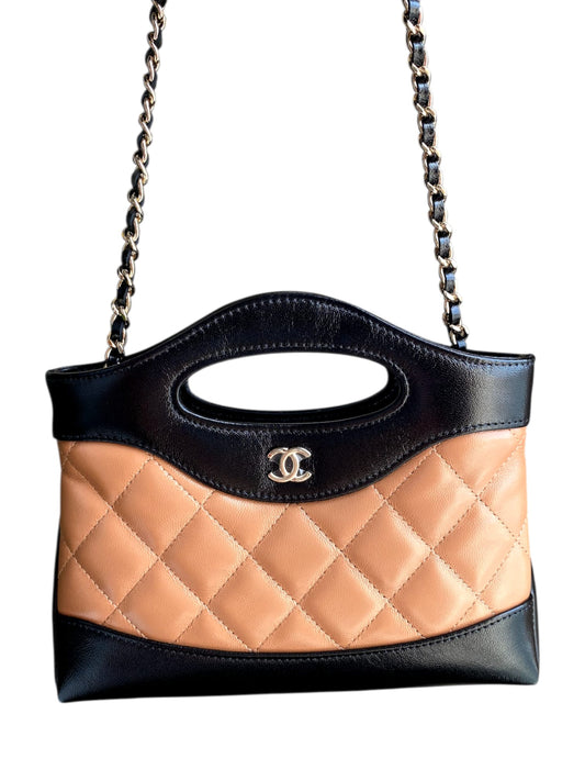Chanel 31 Shopping Bag Nano Black & Caramel Calfskin LGHW