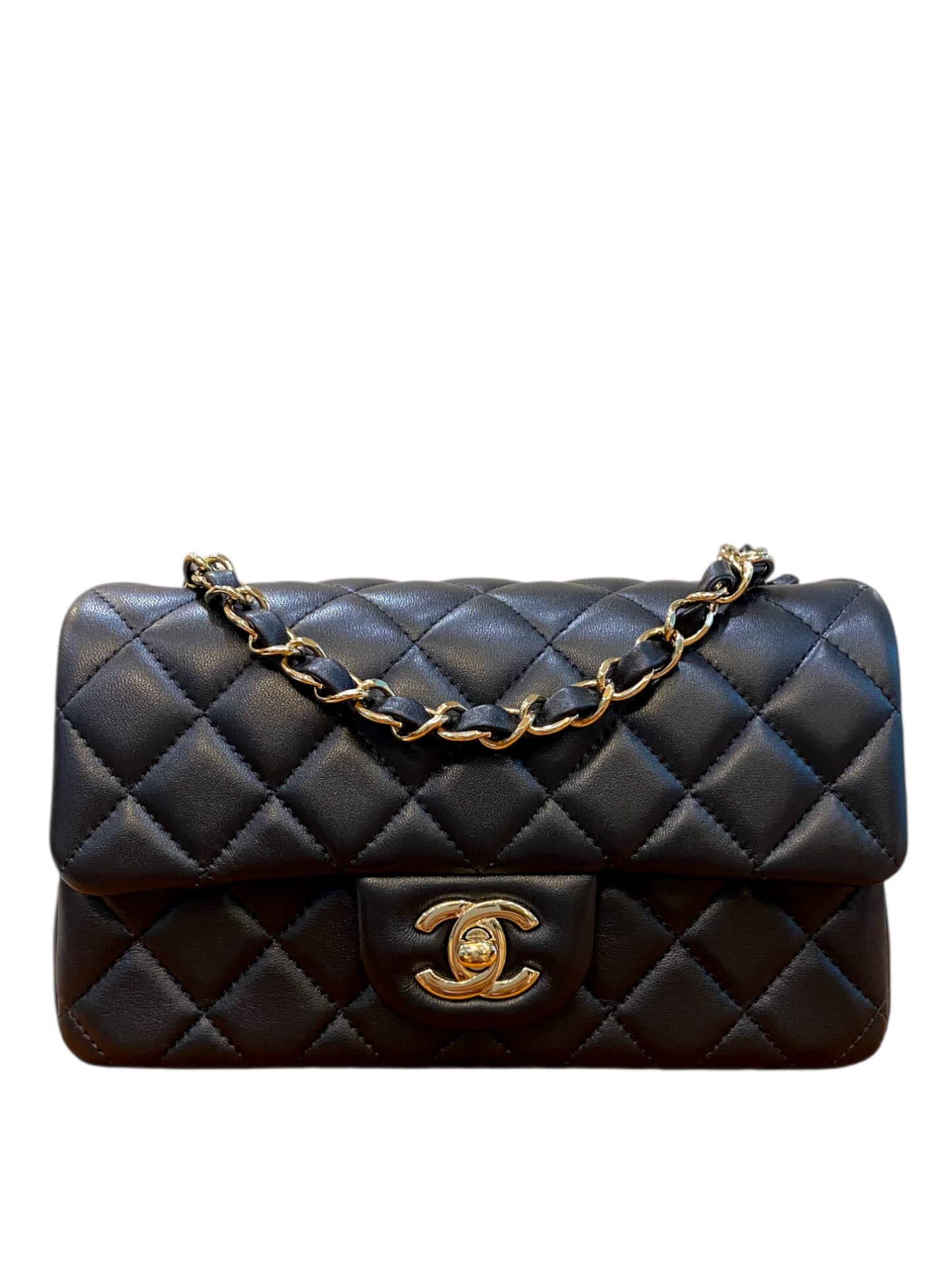 Chanel Mini Rectangular Black Lambskin LGHW