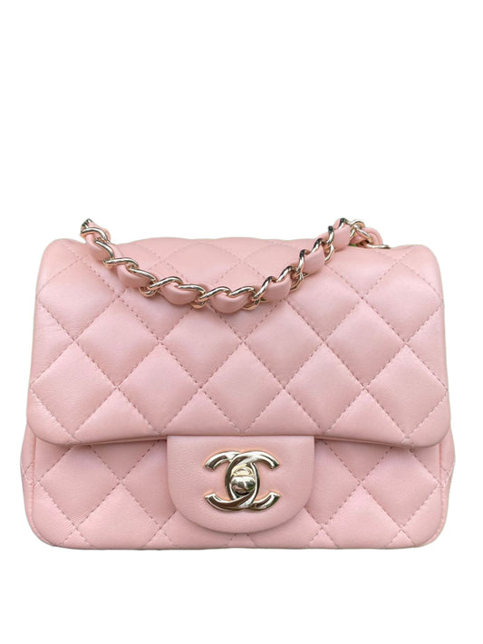 Chanel Mini Square Light Pink Lambskin LGHW