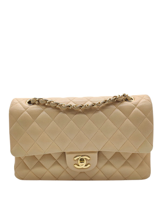 Chanel Classic Medium Beige Caviar GHW