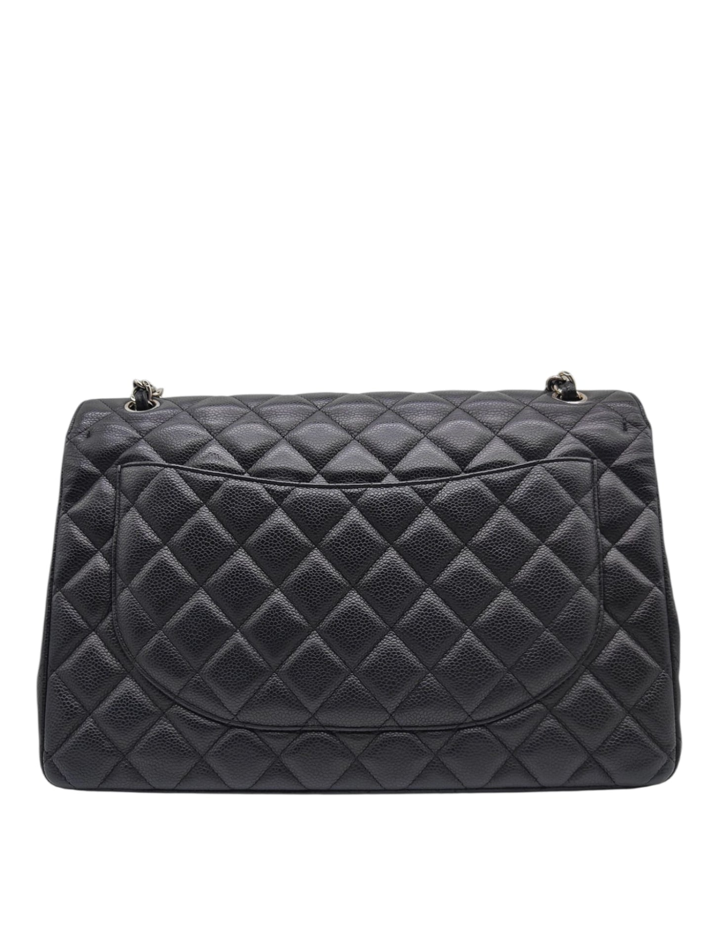 Chanel Classic Maxi Black Caviar SHW