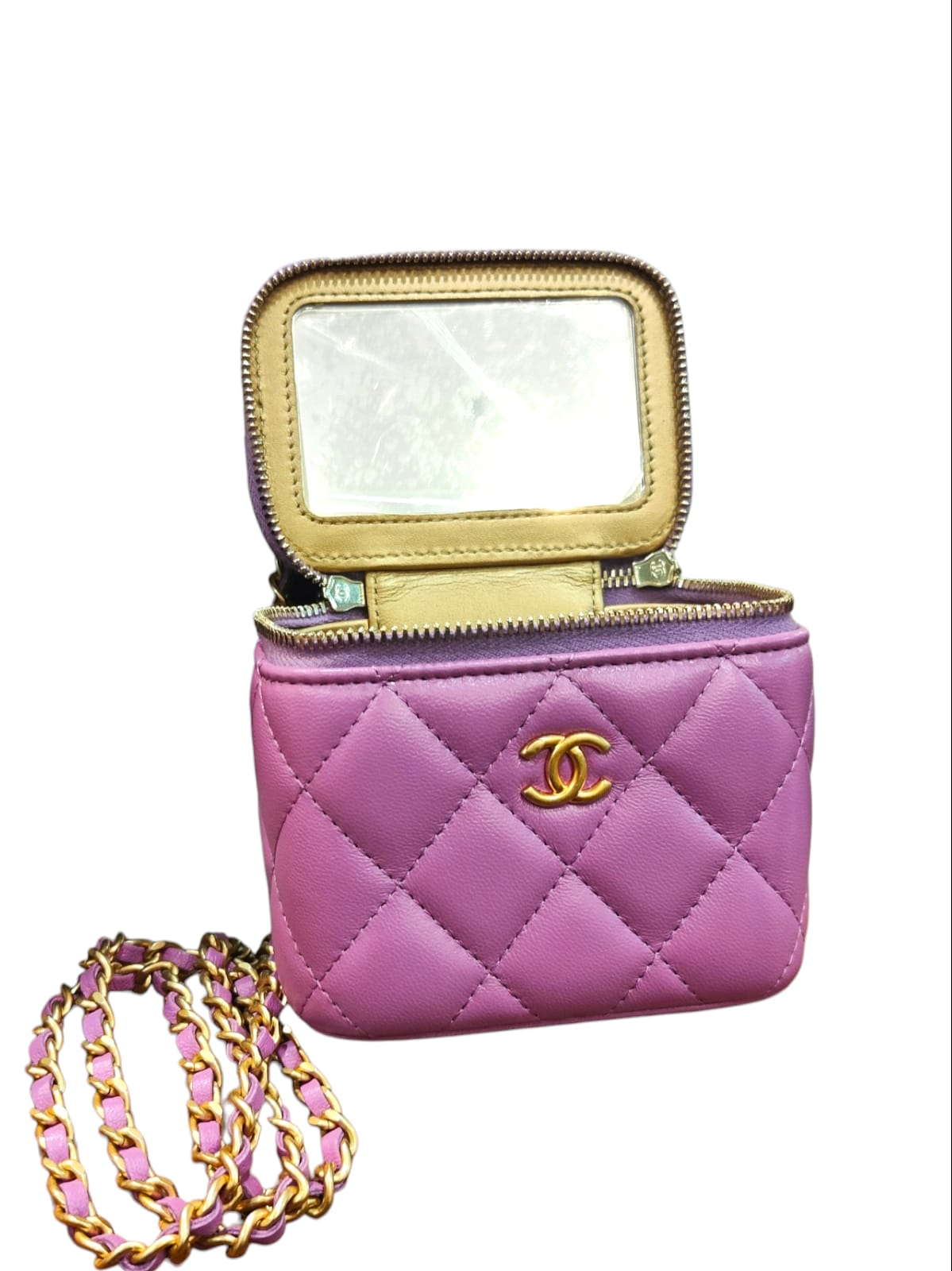 Chanel Vanity Cube Pearl Crush Purple Lambskin AGHW