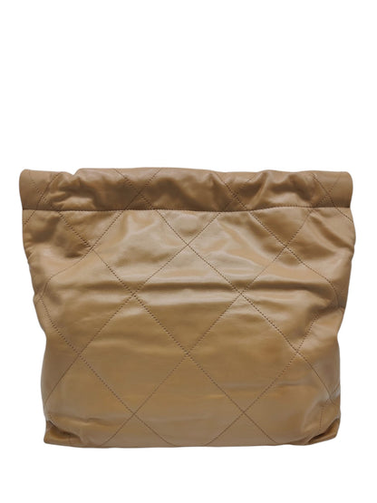 Chanel Hobo 22 Small Brown Calfskin SHW 22K