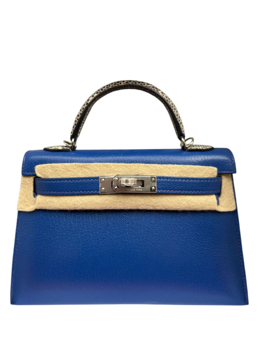 Hermes Kelly 20 Touch Lizard Ombre Royal Blue Chevre Chamkila PHW