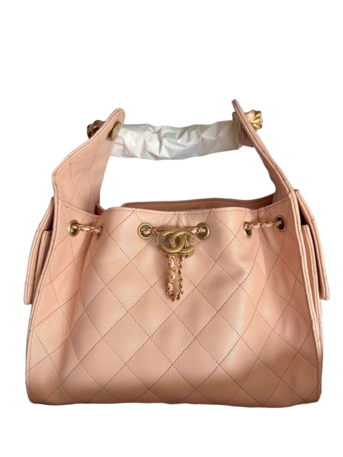 Chanel Hobo 25 Small Peach Pink Caviar AGHW