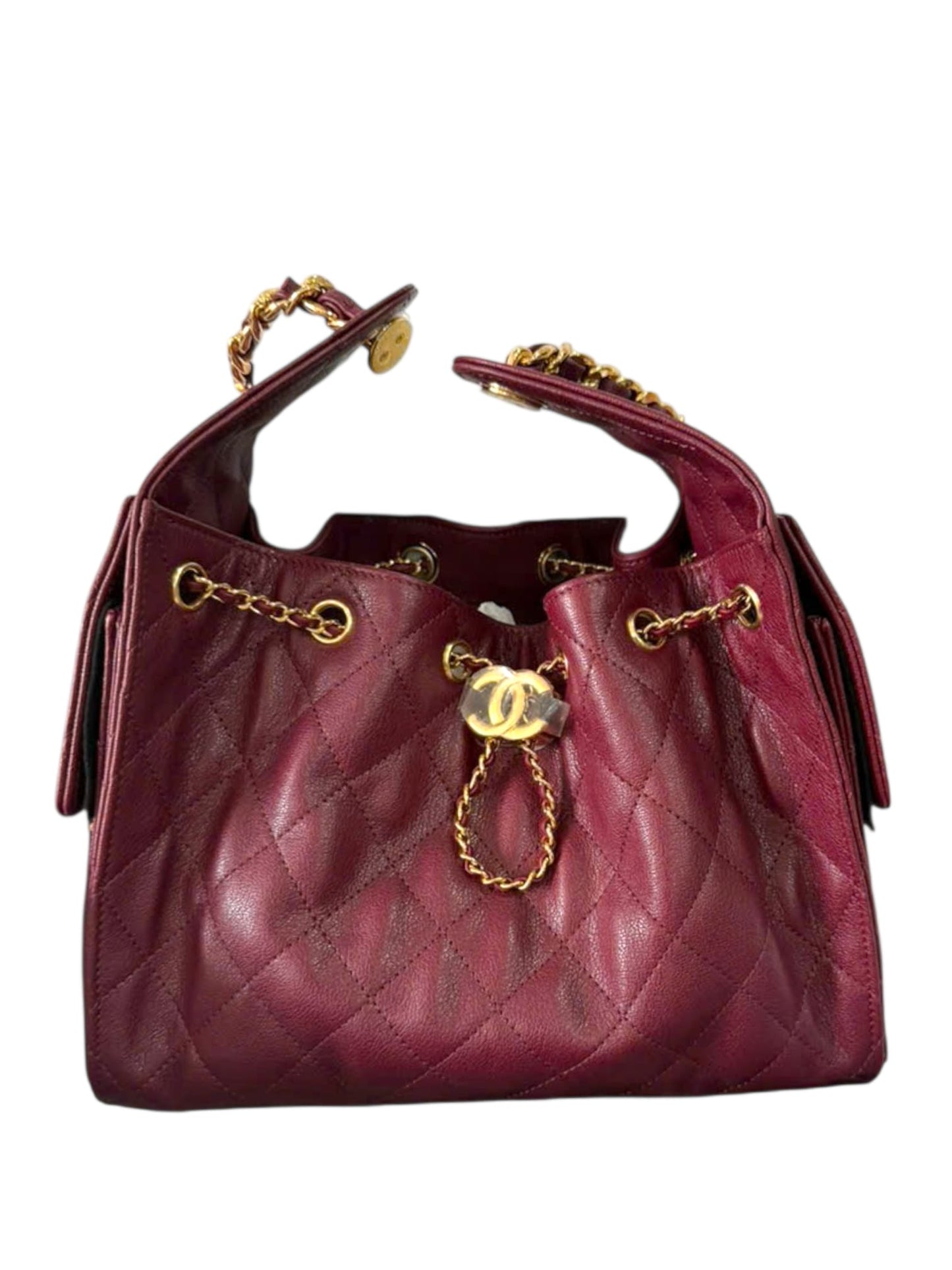 Chanel Hobo 25 Small Burgundy Calfskin GHW