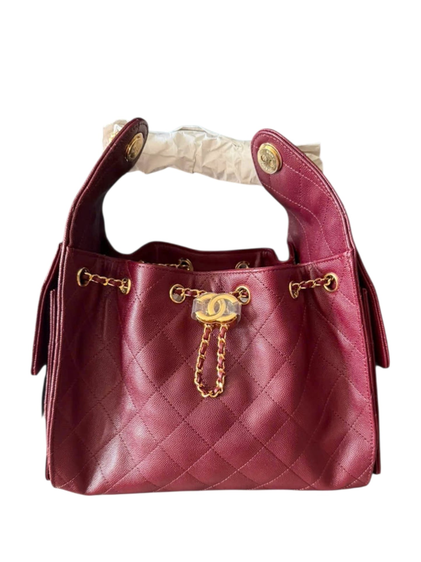 Chanel Hobo 25 Small Burgundy Caviar AGHW