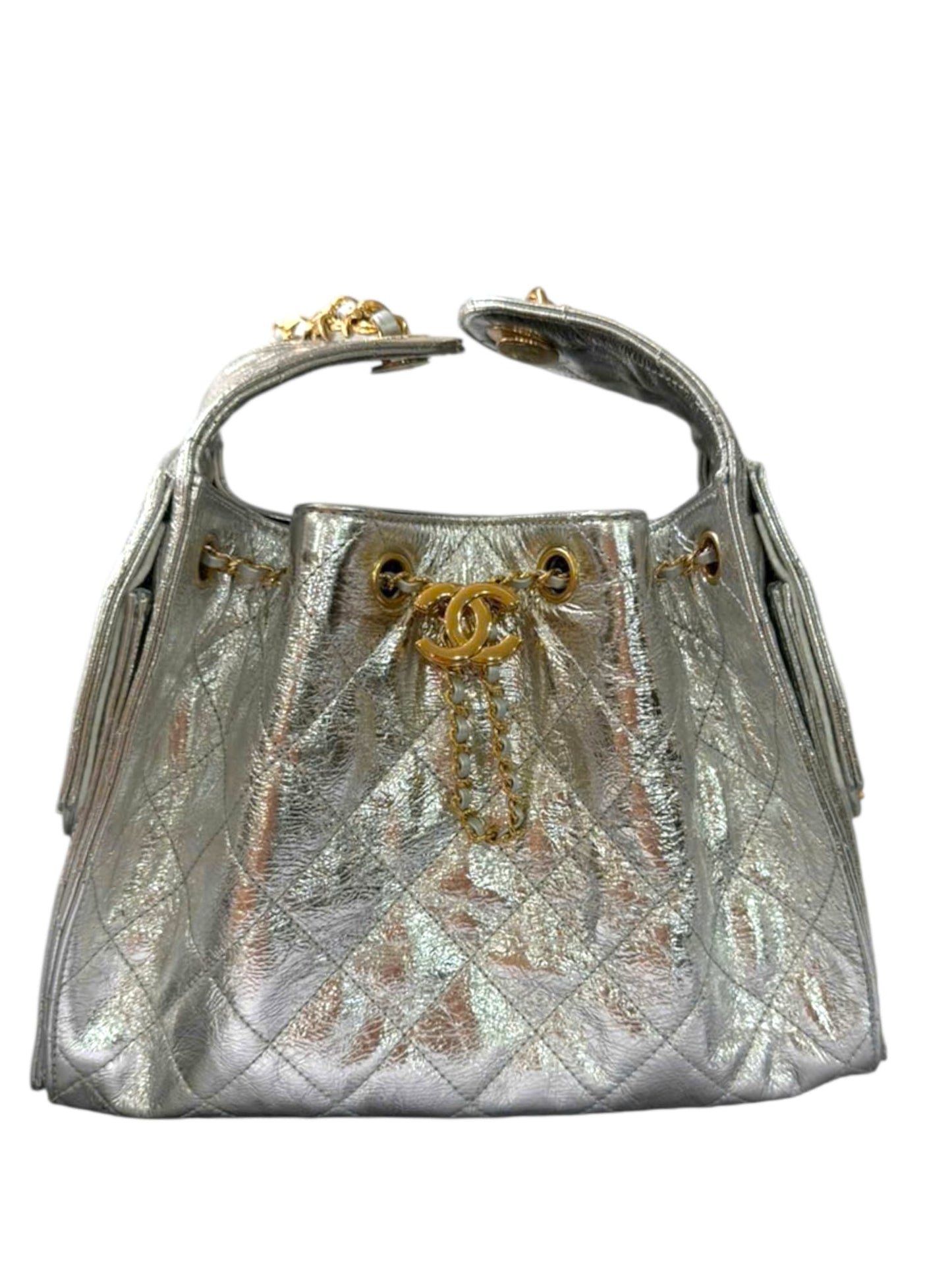 Chanel Hobo 25 Small Silver Calfskin GHW