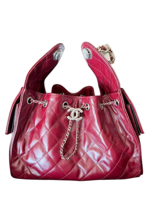 Chanel Hobo 25 Small Dark Red Calfskin RHW