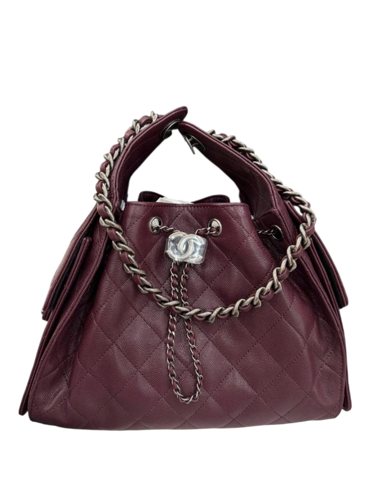 Chanel Hobo 25 Small Dark Burgundy Caviar AGHW