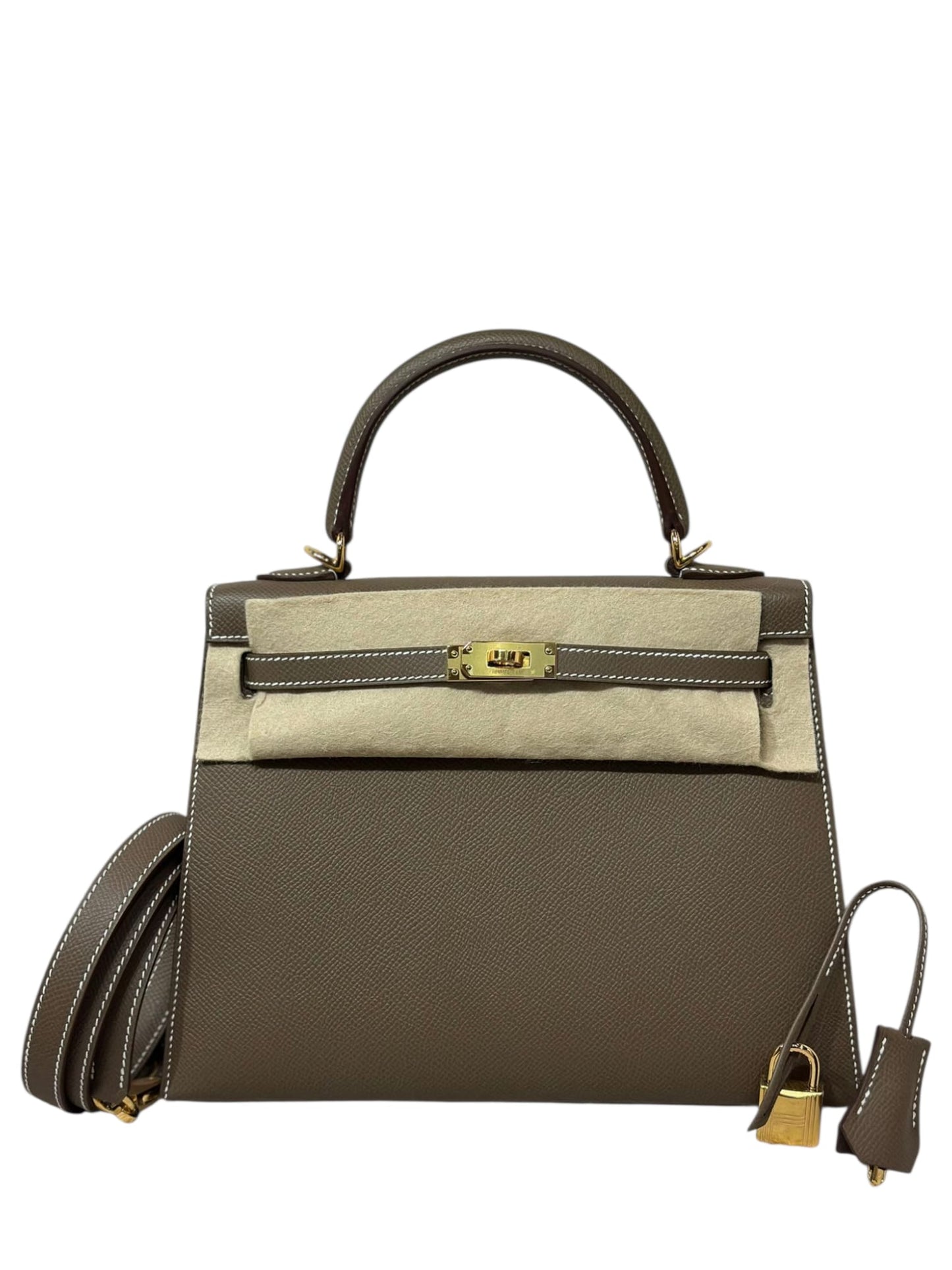 Hermes Kelly Sellier 25 Etoupe Epsom GHW