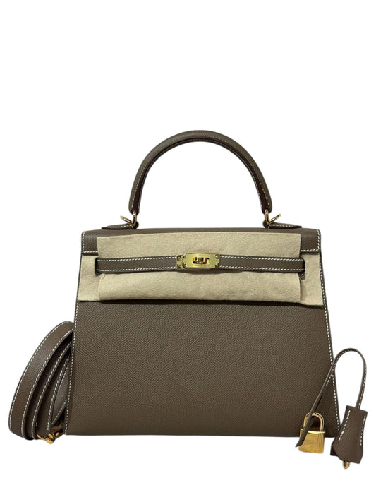 Hermes Kelly Sellier 25 Etoupe Epsom GHW