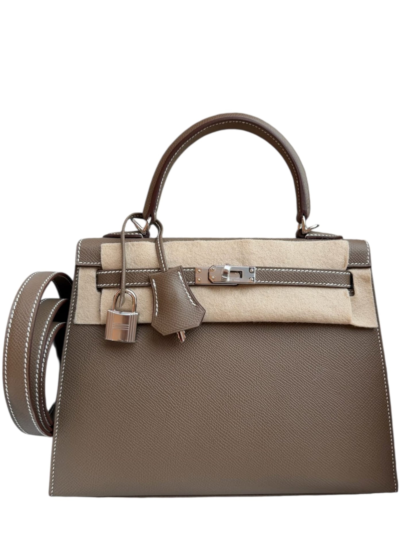 Hermes Kelly Sellier 25 Etoupe Epsom PHW