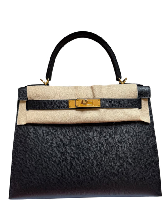 Hermes Kelly Sellier 28 Noir Epsom GHW