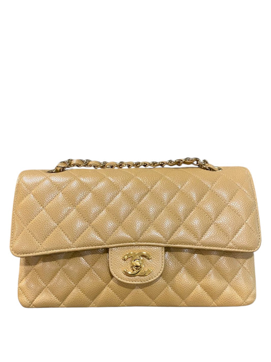 Chanel Classic Vintage Medium Beige Caviar GHW