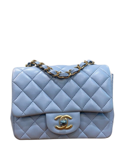 Chanel Square Mini Blue Lambskin LGHW