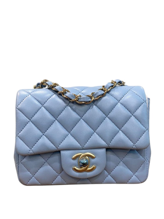 Chanel Square Mini Blue Lambskin LGHW