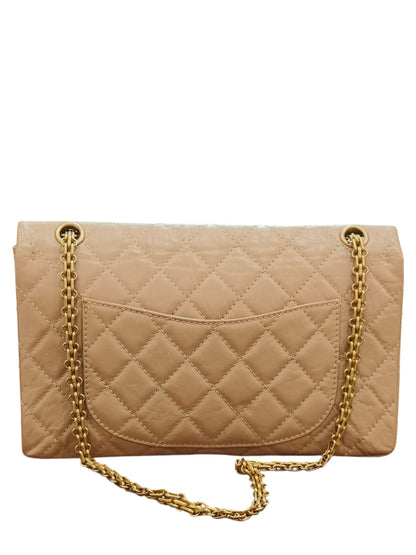 Chanel Classic Reissue 2.55 Medium Dark Beige Calfskin AGHW