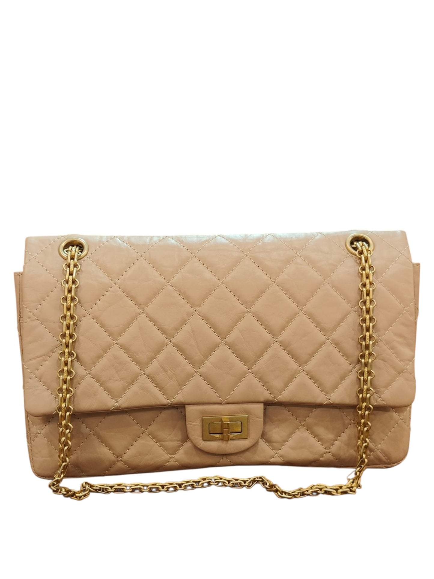 Chanel Classic Reissue 2.55 Medium Dark Beige Calfskin AGHW
