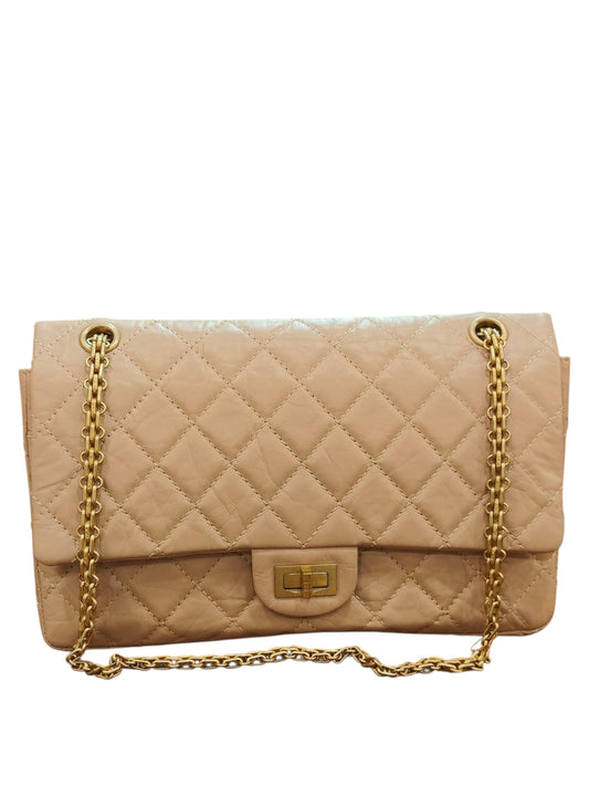 Chanel Classic Reissue 2.55 Medium Dark Beige Calfskin AGHW