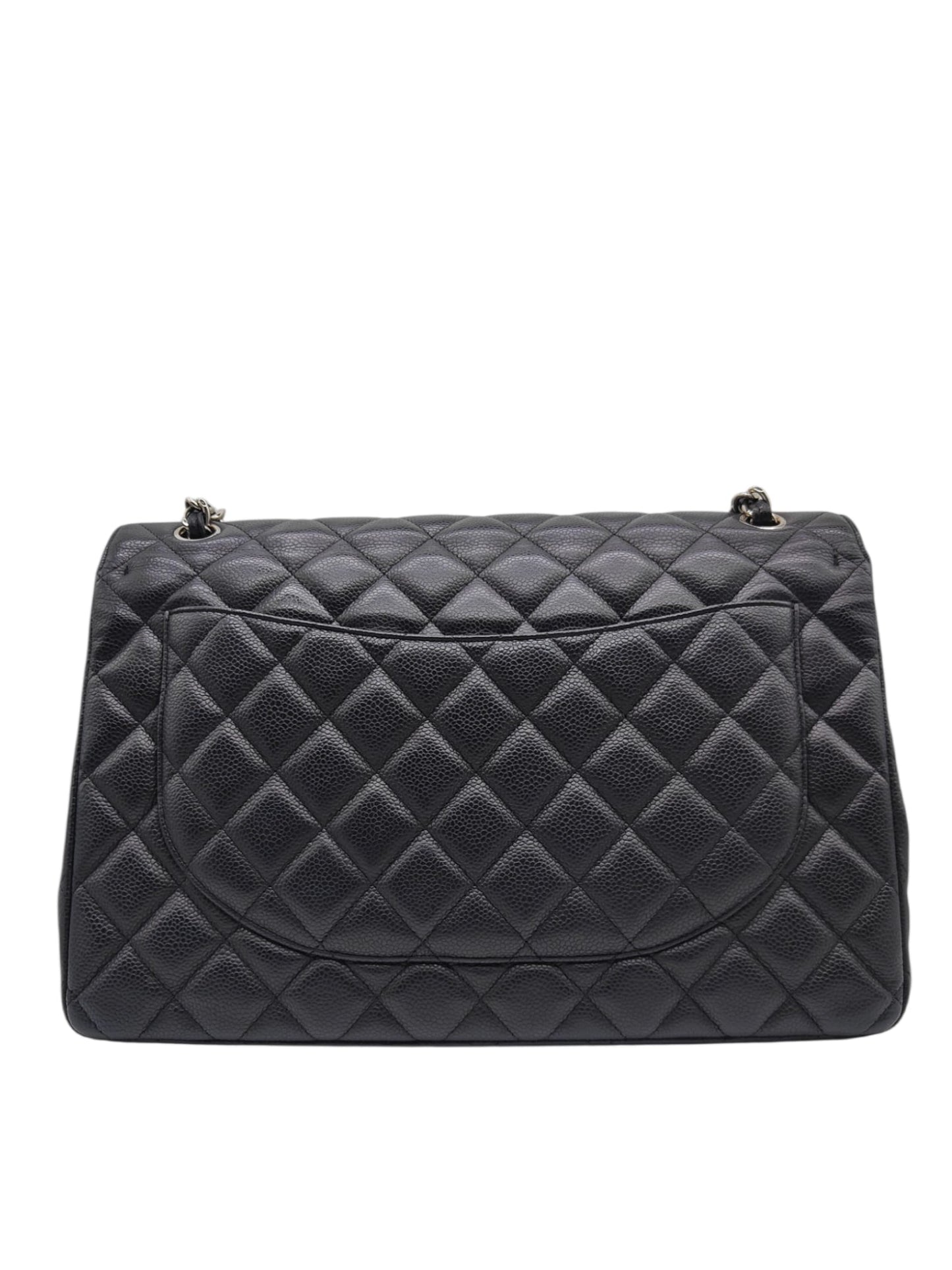 Chanel Classic Maxi Black Caviar SHW
