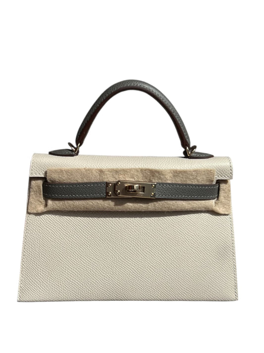Hermes Kelly Sellier 20 HSS Craie / Gris Epsom Permabrass Hardware