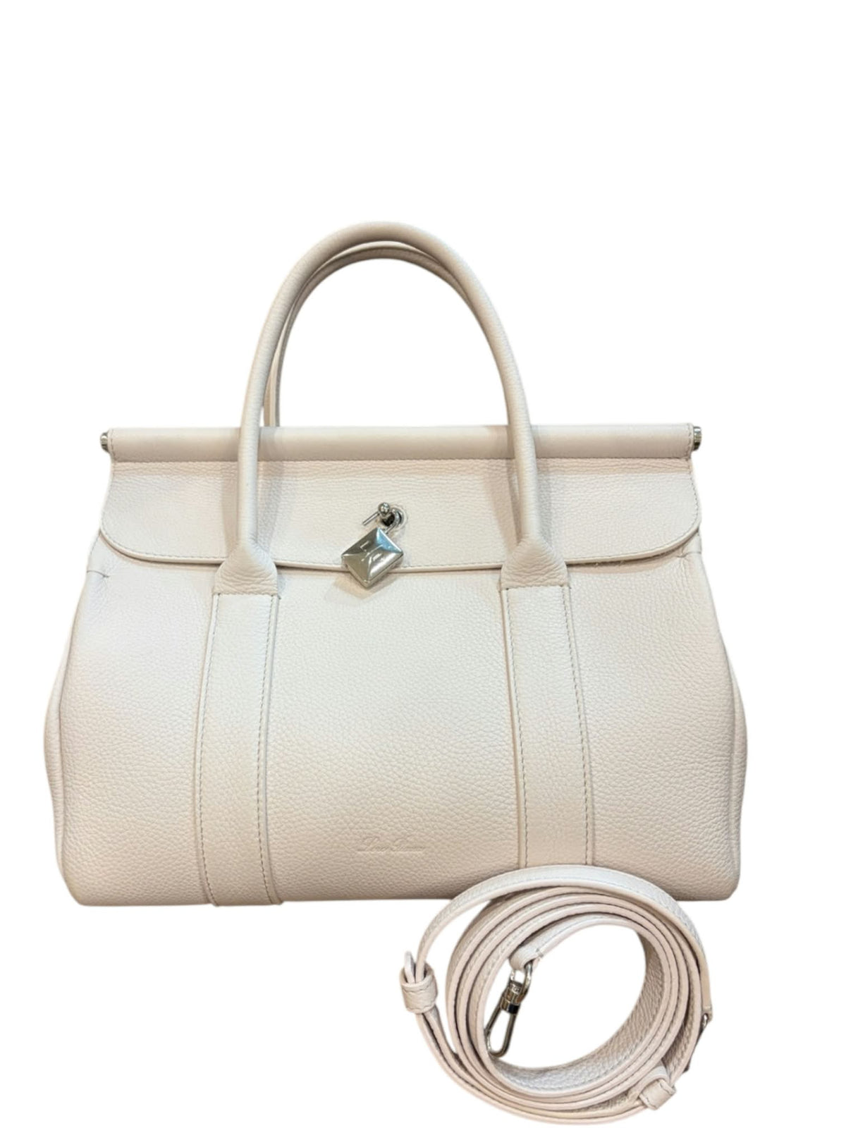 Loro Piana Loom Bag L25 Whisper Pink Calfskin Antique Silver