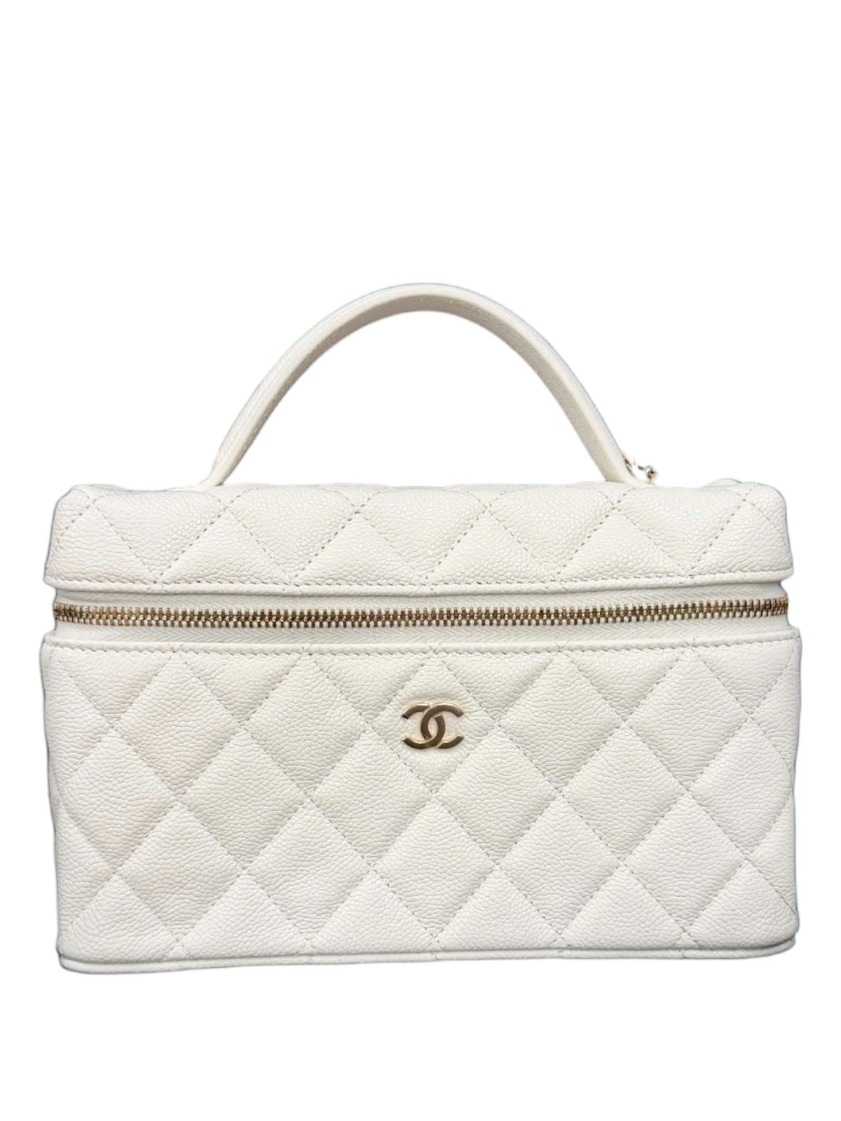 Chanel Vanity Handle White Caviar LGHW