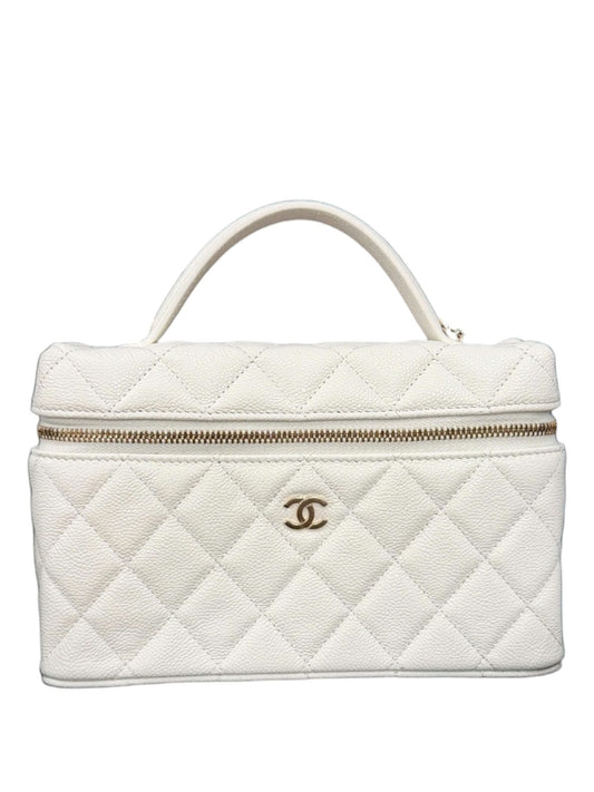 Chanel Vanity Handle White Caviar LGHW