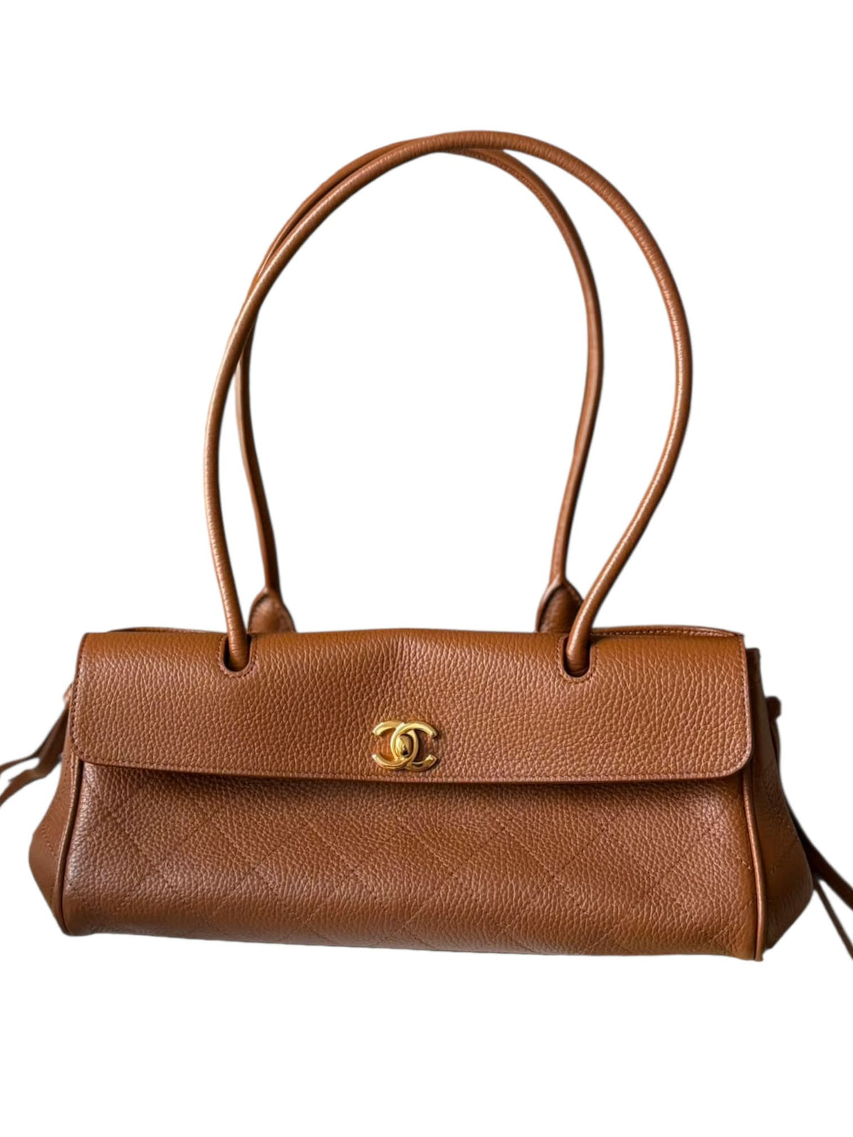 Chanel Shopping Bag Small Brown Grained Calfskin GHW