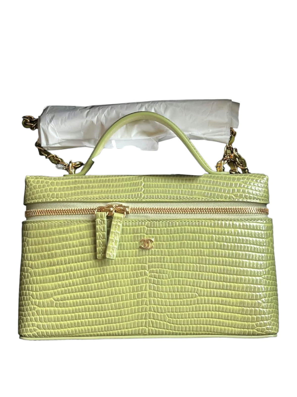 Chanel Vanity Handle Green Lizard LGHW