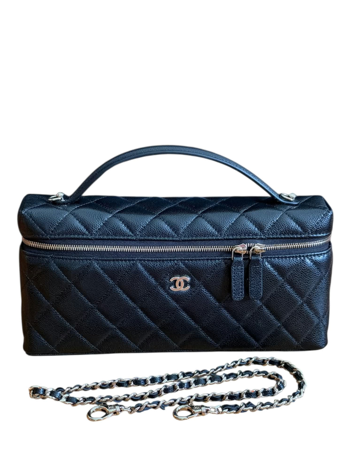 Chanel Vanity Handle Long Black Caviar LGHW