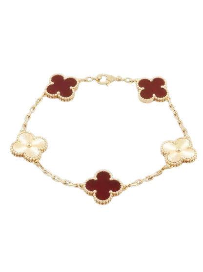 Van Cleef & Arpels Bracelet 5 Motifs Red mix Yellow 18K Gold